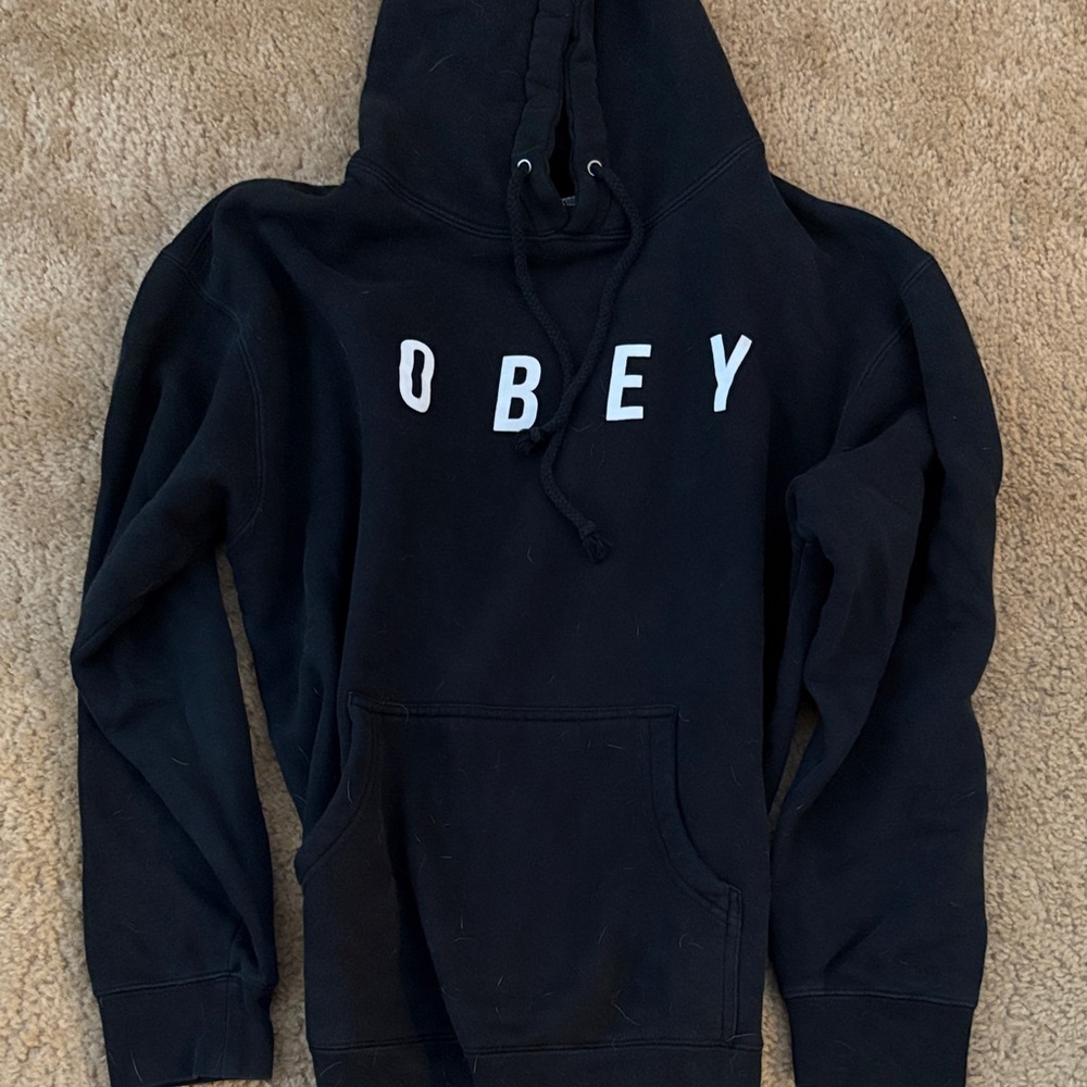 Obey Black Hoodie with White Logo